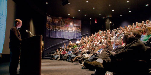 Speaking in Washington, D.C. Michael Murphy speaking before a 200-person audience in Washington, D.C.